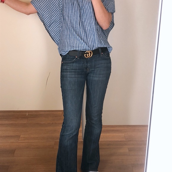 beachlunch lounge Blue White Stripe batwing sleeve women top xs - Picture 7 of 8